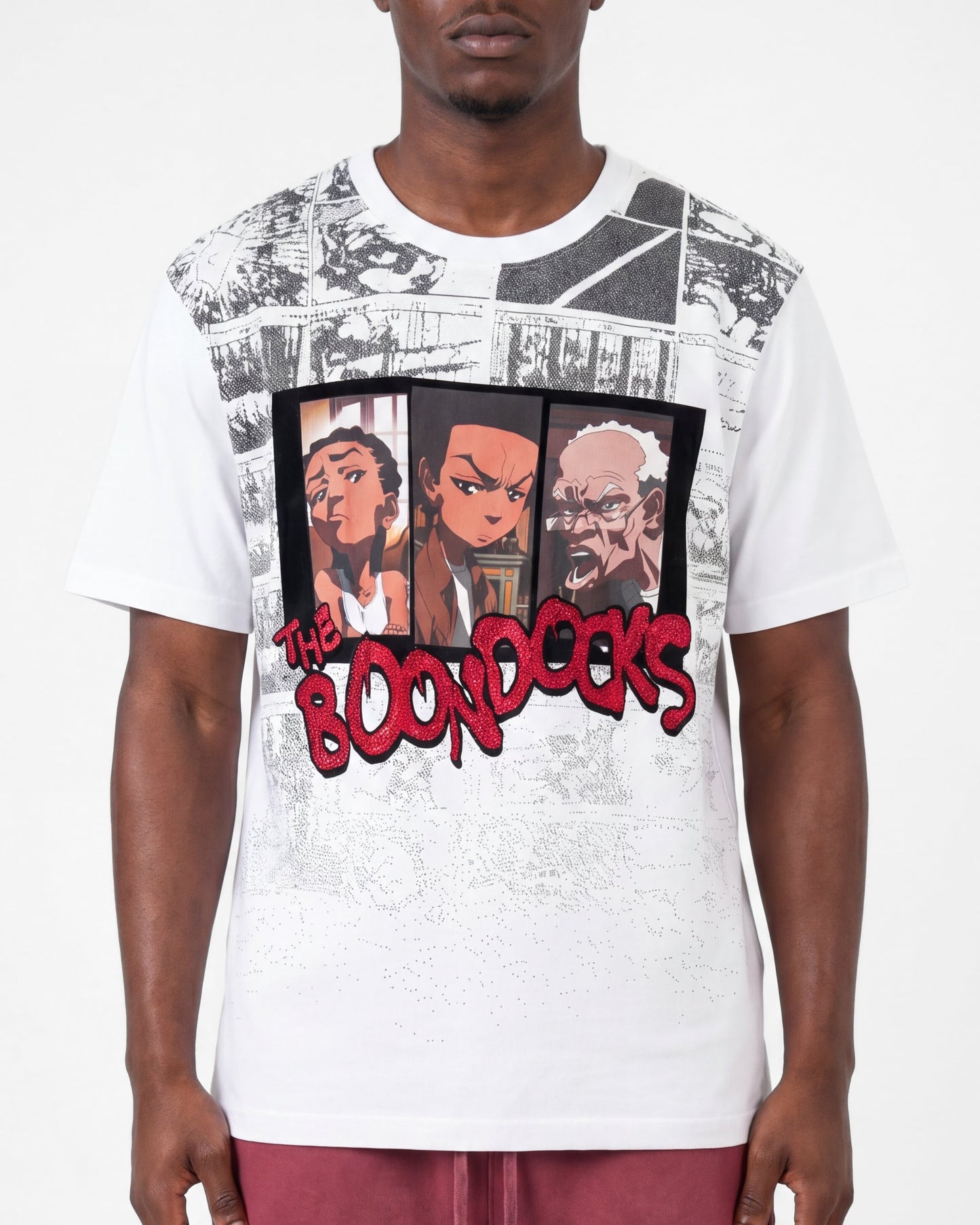 The Boondocks By Any Means White Embellished Tee