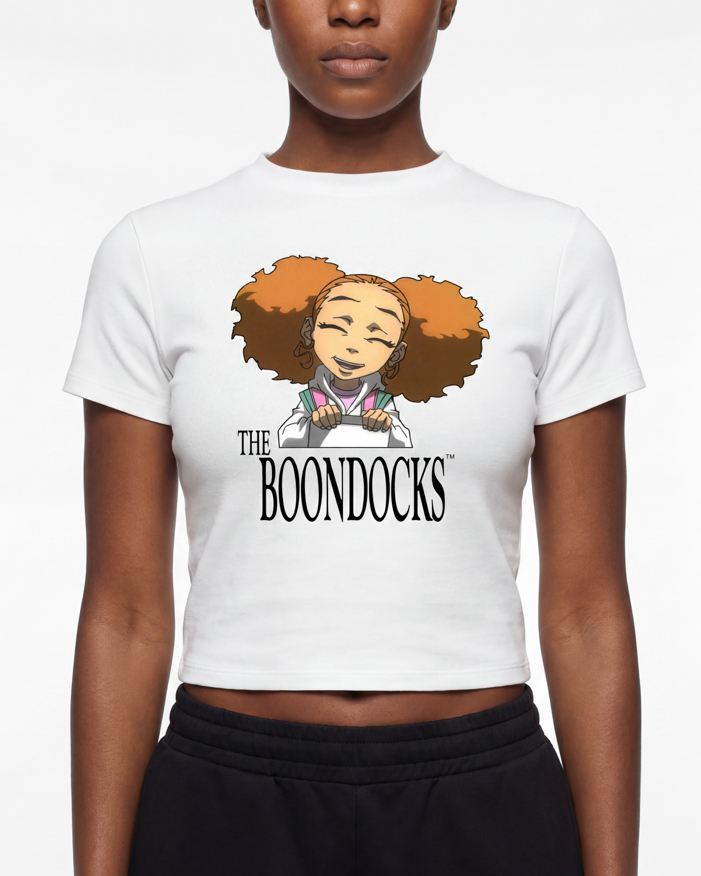 The Boondocks Jazmine Soft Smile Mock Neck Slim Fit T-Shirt
