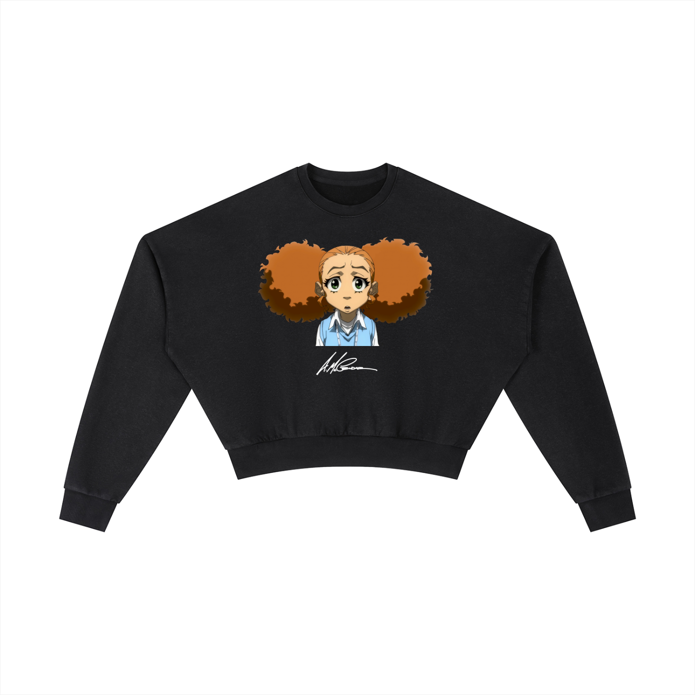 The Boondocks Jazmine Moods Dark Crop Crewneck