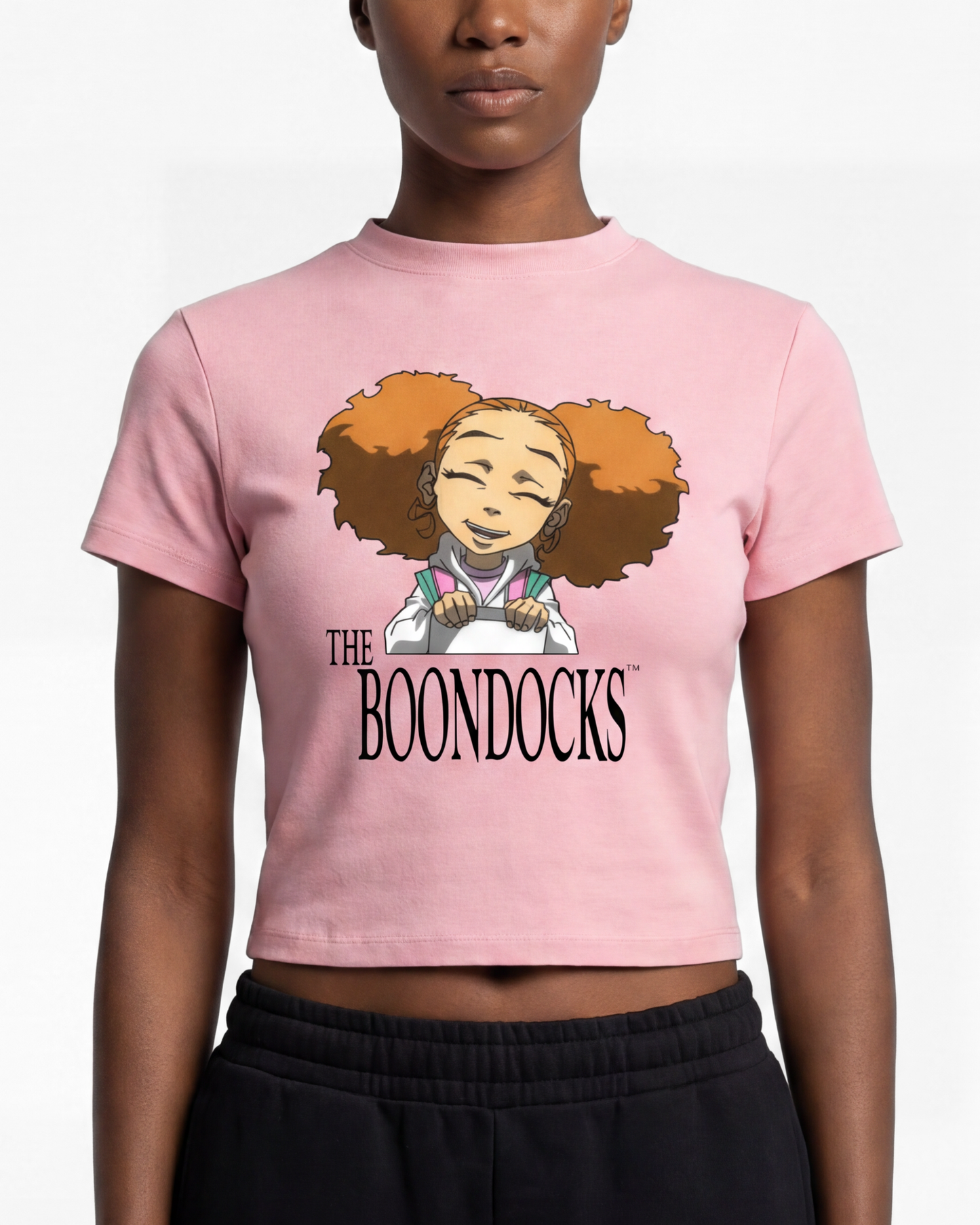 The Boondocks Jazmine Soft Smile Mock Neck Slim Fit T-Shirt