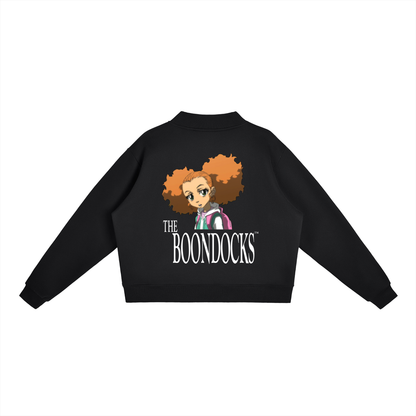 The Boondocks Jazmine Watchful Black Heavyweight Crewneck