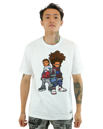 The Boondocks - Future Huey & Riley White Knit T-Shirt