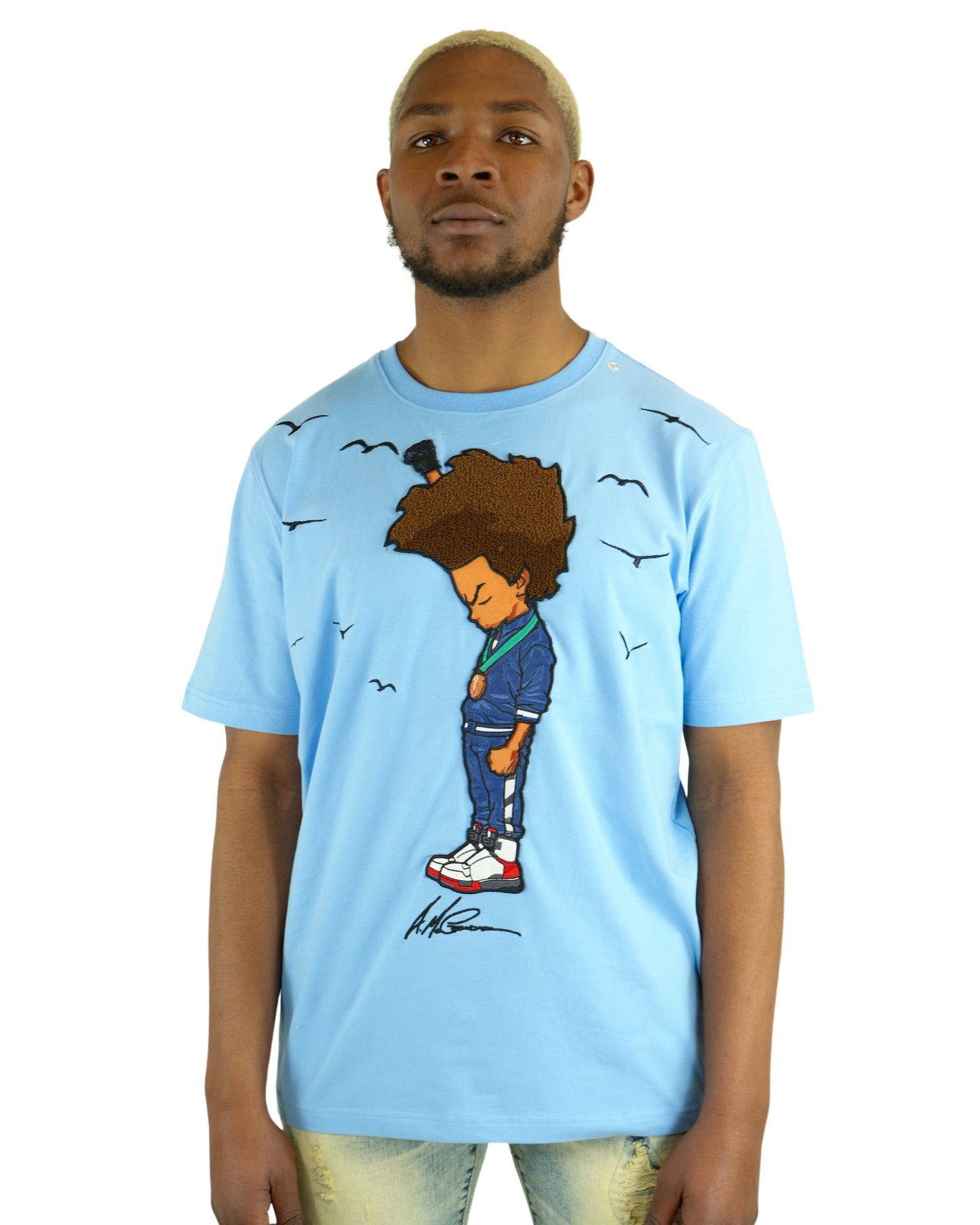 The Boondocks - Huey Fist NC Blue T-Shirt