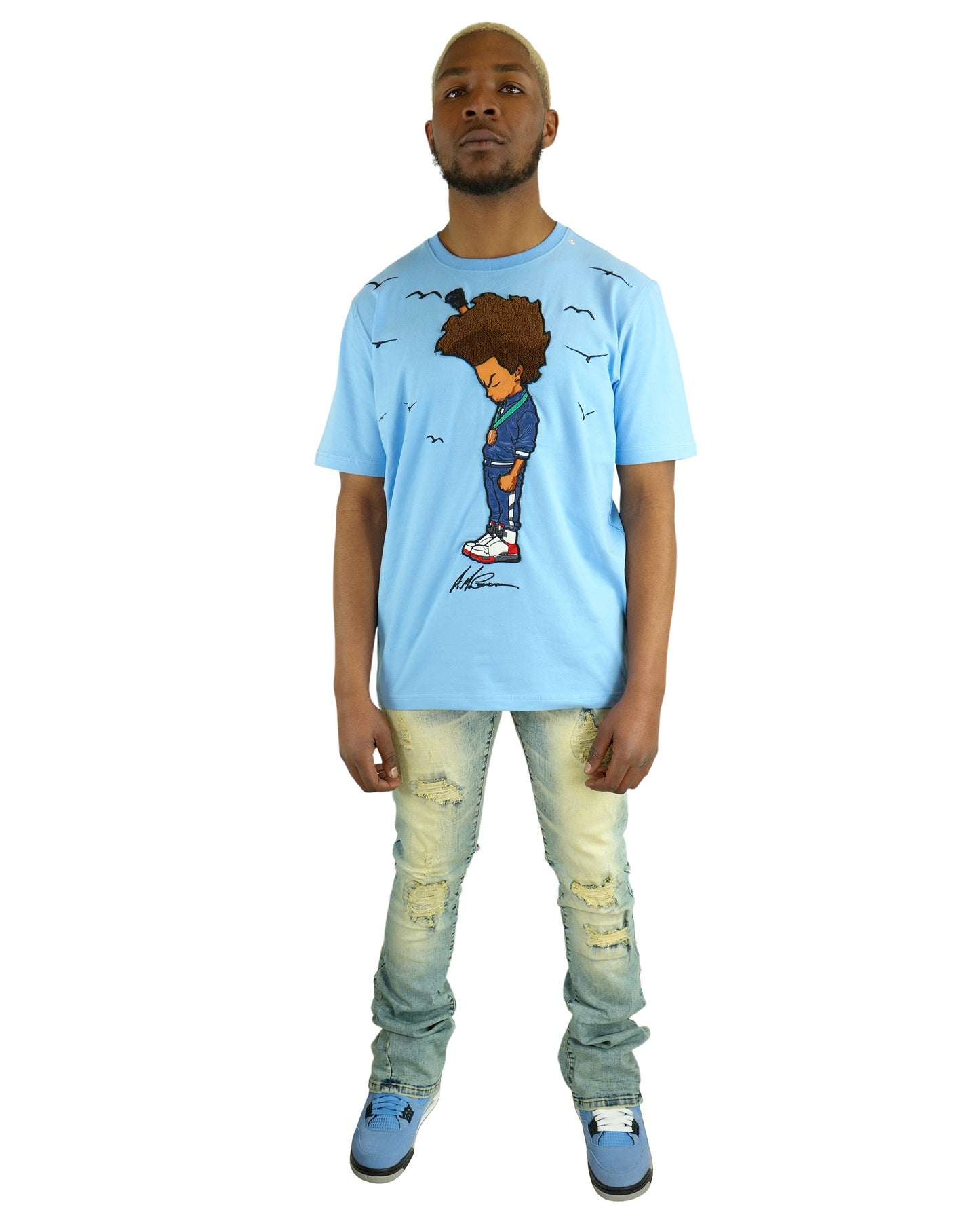 The Boondocks - Huey Fist NC Blue T-Shirt