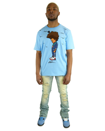 The Boondocks - Huey Fist NC Blue T-Shirt