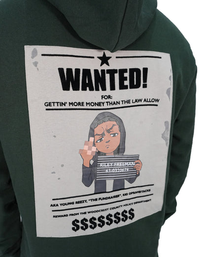 The Boondocks - Riley "WANTED" Forest Green Knit Hoodie
