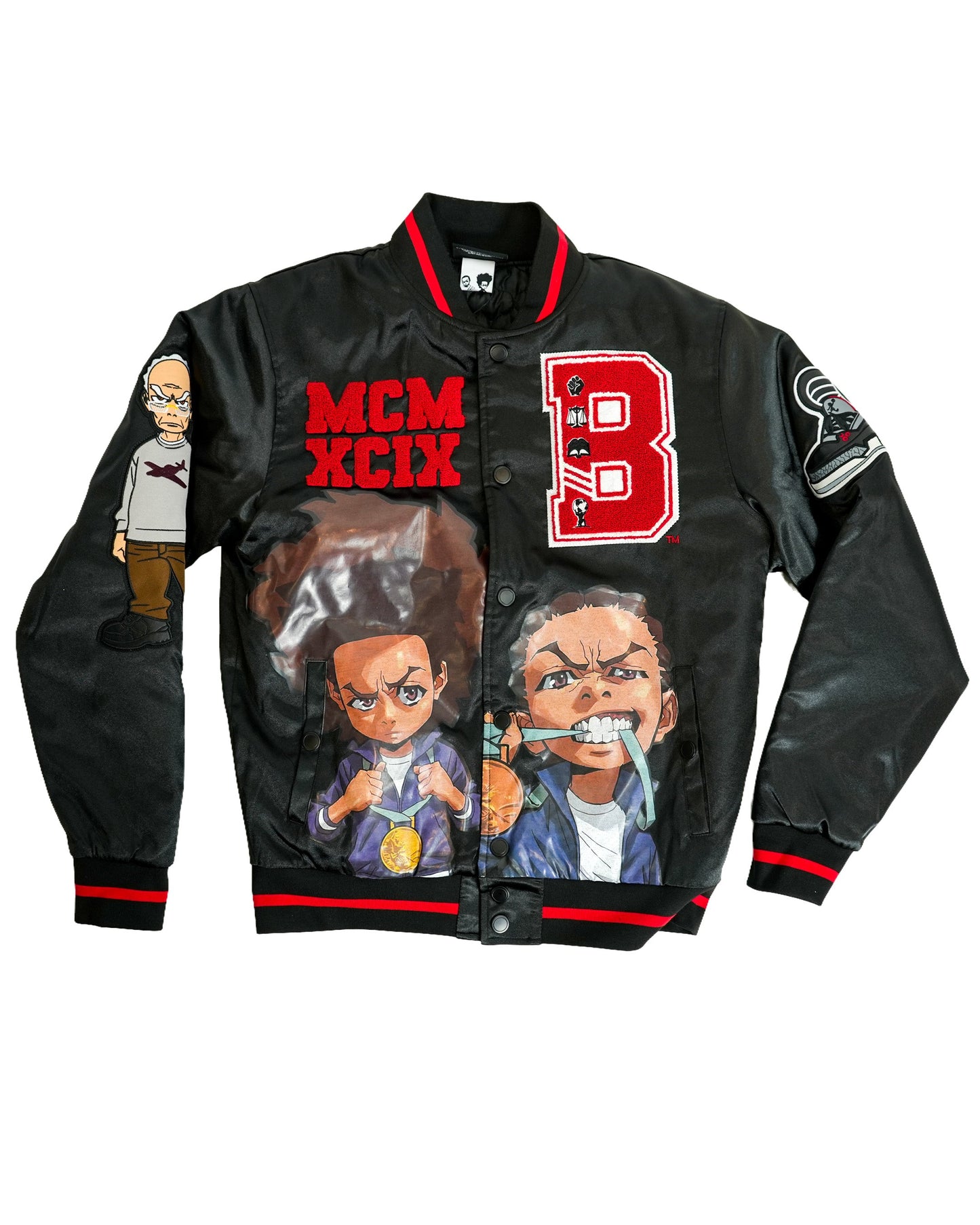 The Boondocks - Olympians Black Varsity Satin Jacket