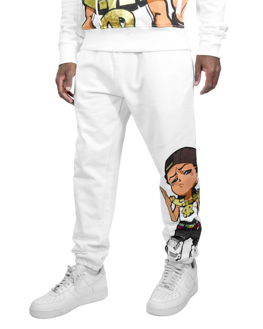 The Boondocks Riley Big Face White Sweat Pants