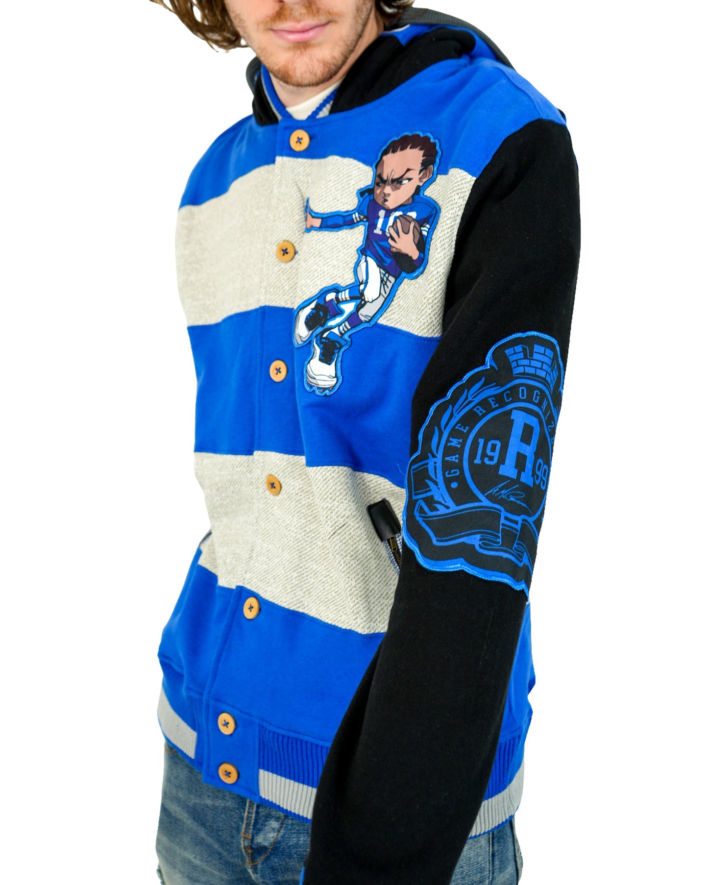 The Boondocks Riley Football Knit Blue Hoodie