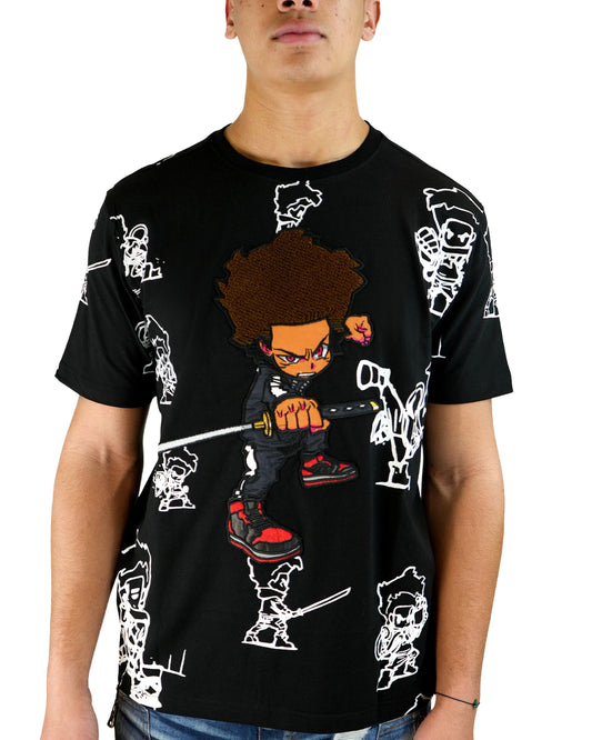 The Boondocks - Ninja Huey Chenille Black T-Shirt