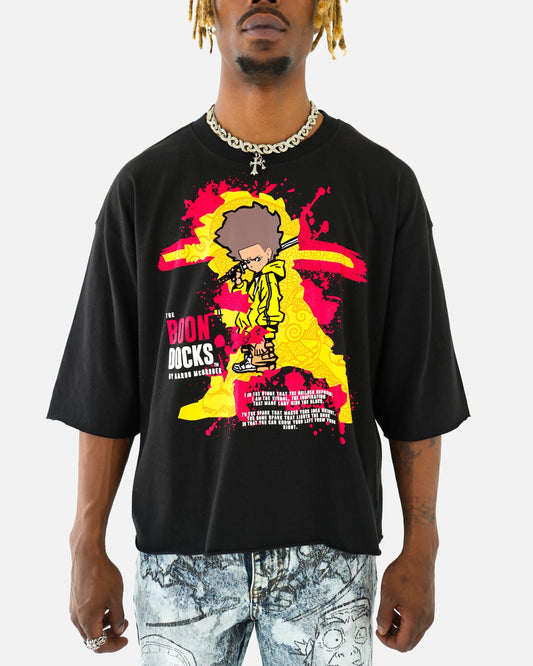 The Boondocks Freeman's Fury Cropped Black T-Shirt