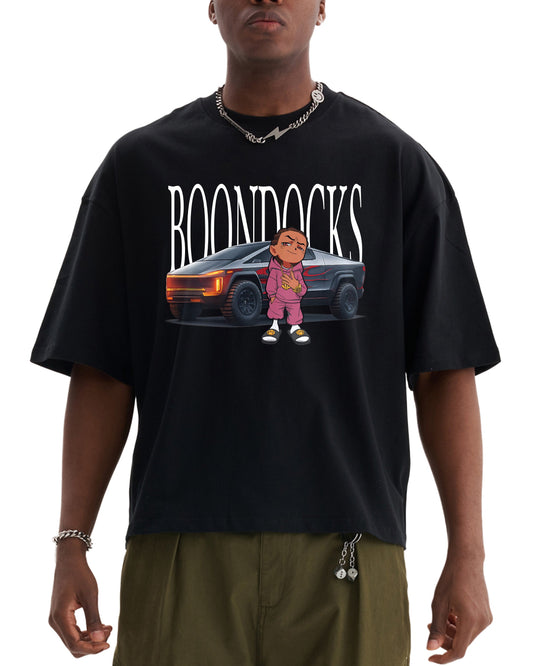 The Boondocks Next Gen Hustle Cropped Black T-Shirt