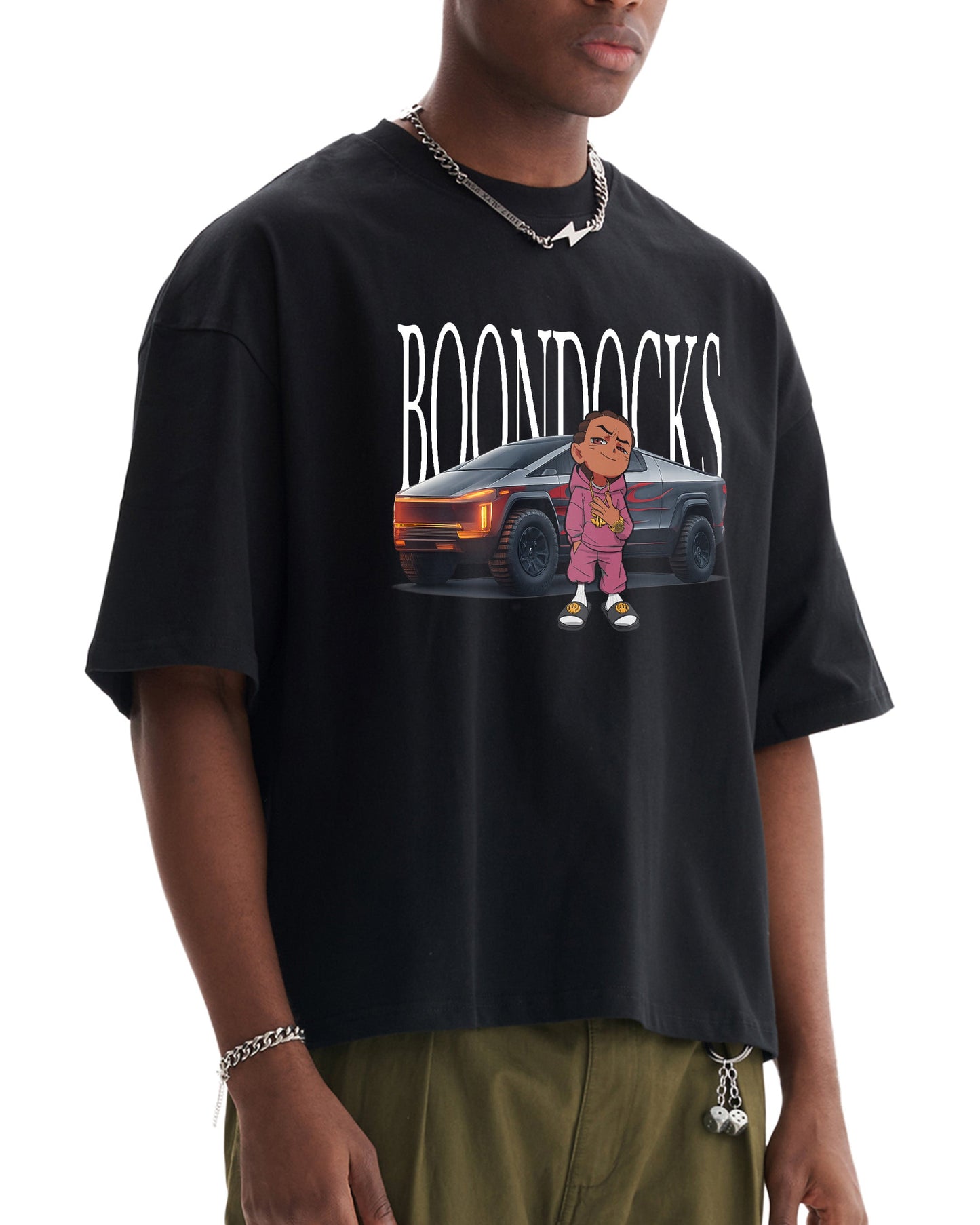 The Boondocks Next Gen Hustle Cropped Black T-Shirt