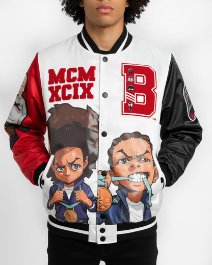 The Boondocks - Olympians White Varsity Satin Jacket