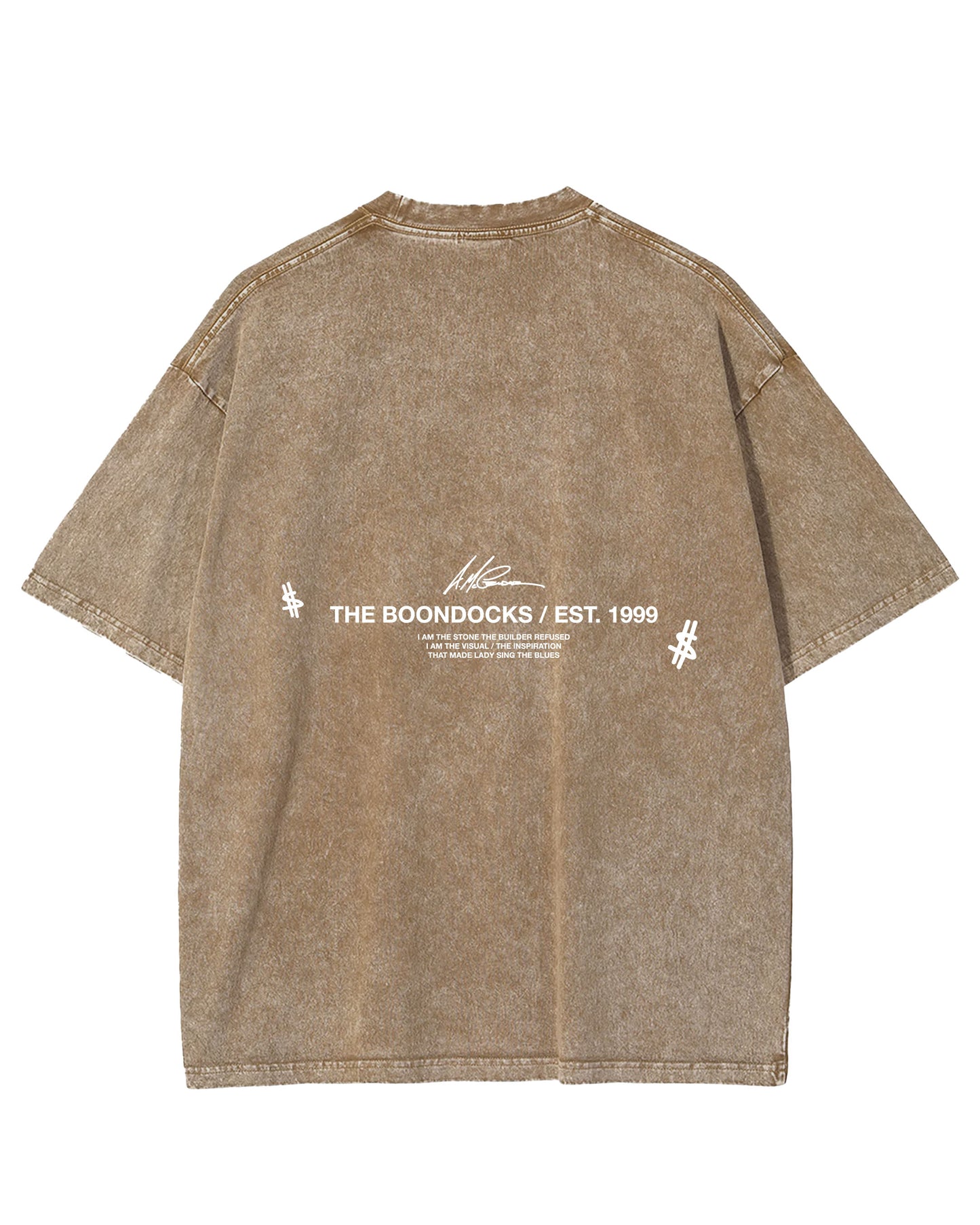 The Boondocks - Huey Khaled Acid Wash Oversize Tan T-Shirt