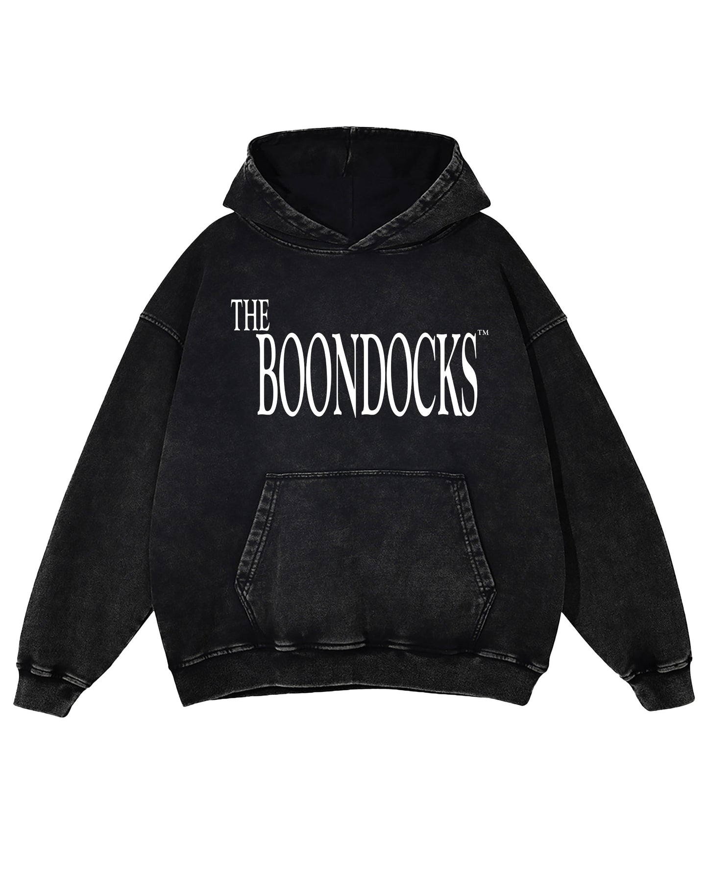 The Boondocks - Riley Khaled Acid Wash Oversize Black Heavyweight Hoodie