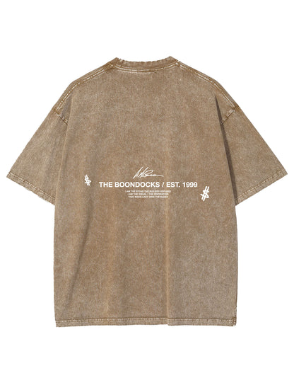 The Boondocks - Riley Khaled Acid Wash Oversize Tan T-Shirt