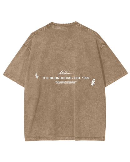 The Boondocks - Riley Khaled Acid Wash Oversize Tan T-Shirt