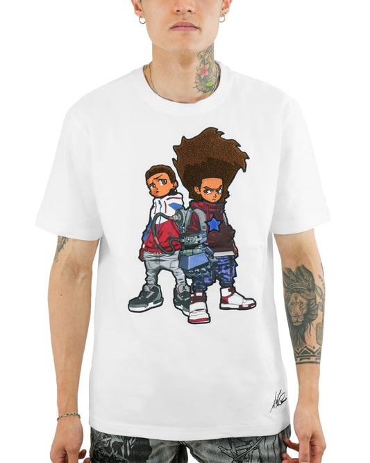 The Boondocks - Future Huey & Riley White Knit T-Shirt