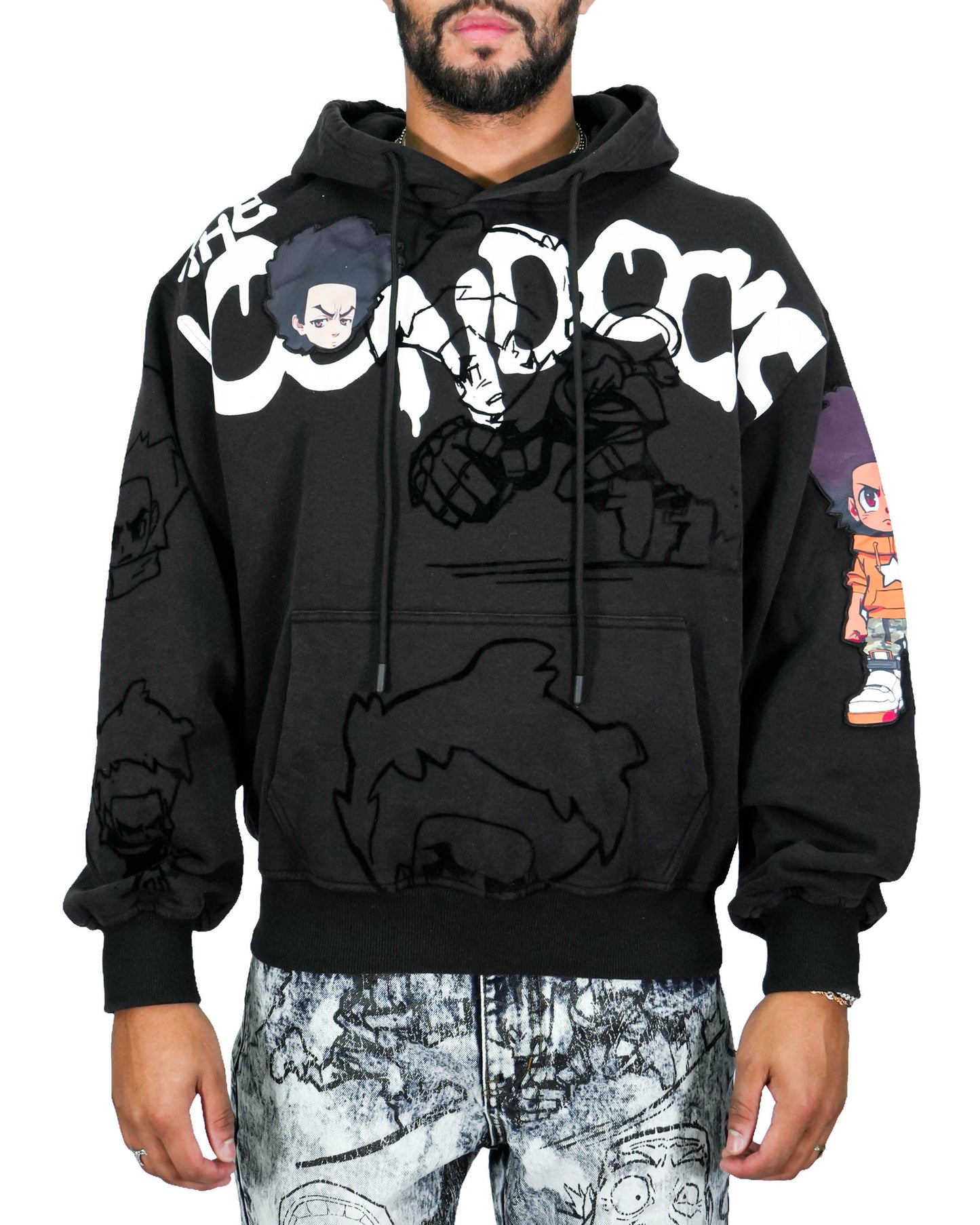 The Boondocks Huey Mashup Black Hoodie