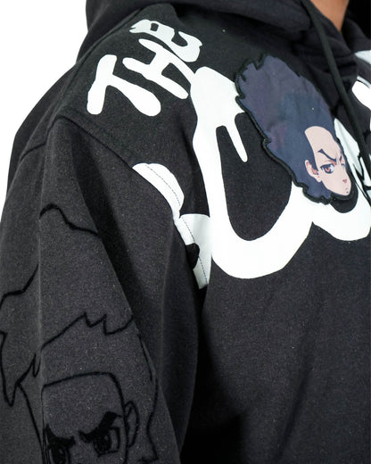 The Boondocks Huey Mashup Black Hoodie