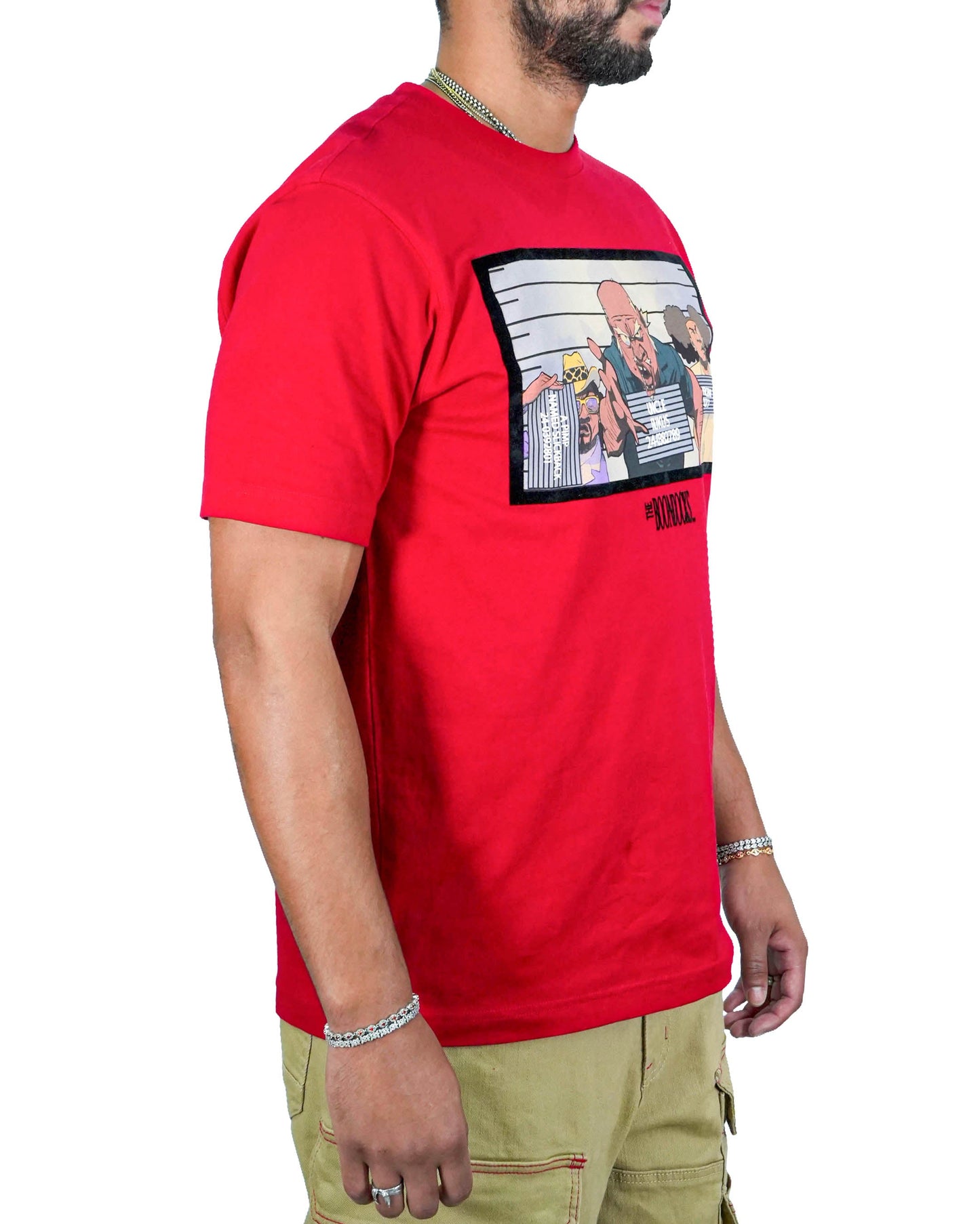 The Boondocks Mugshot Extended Family Red T-Shirt