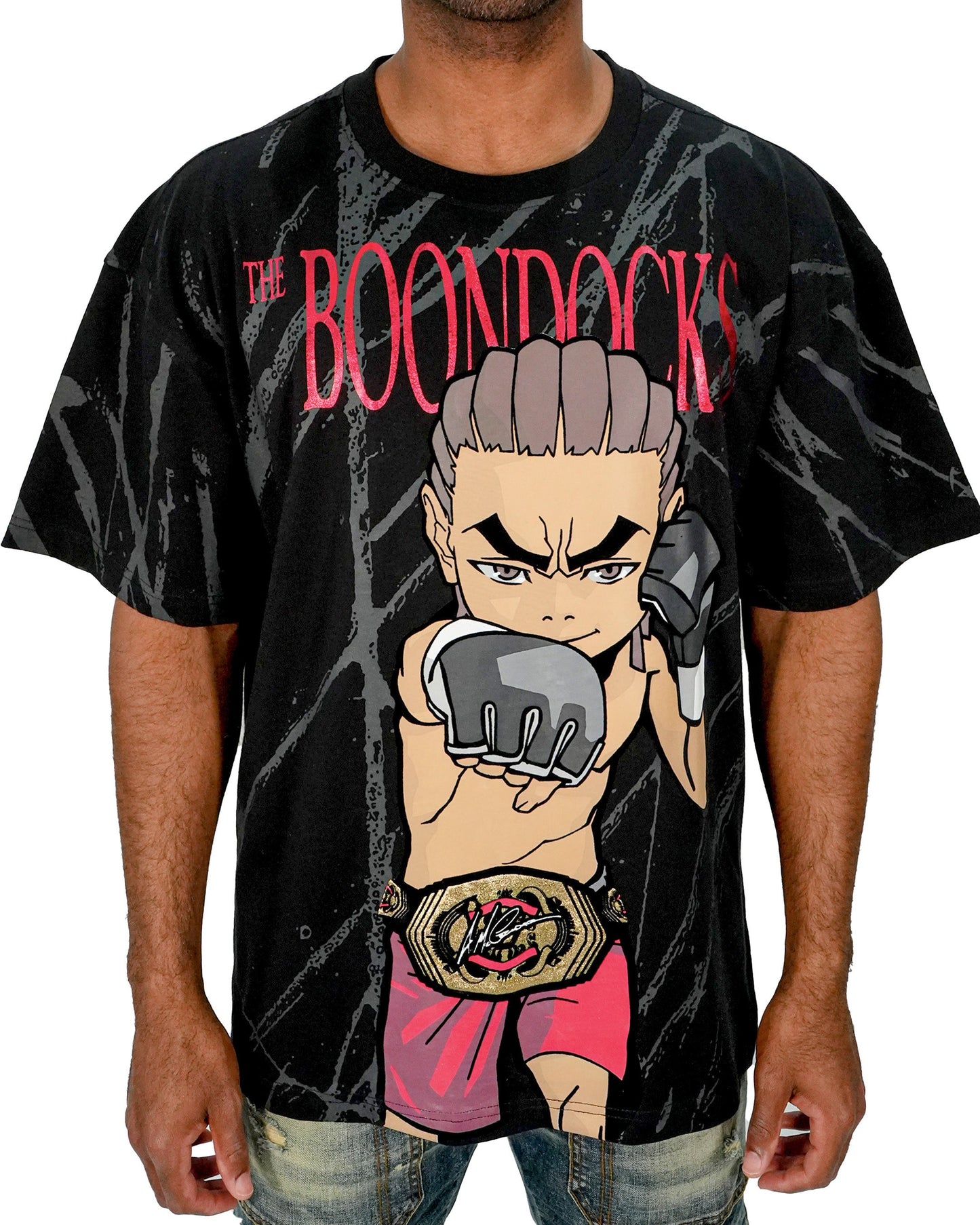 The Boondocks - Riley Fighter Over Sized Black T-Shirt