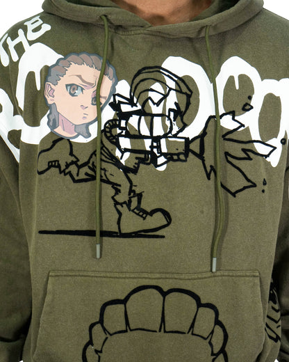 The Boondocks Riley Mashup Olive Hoodie