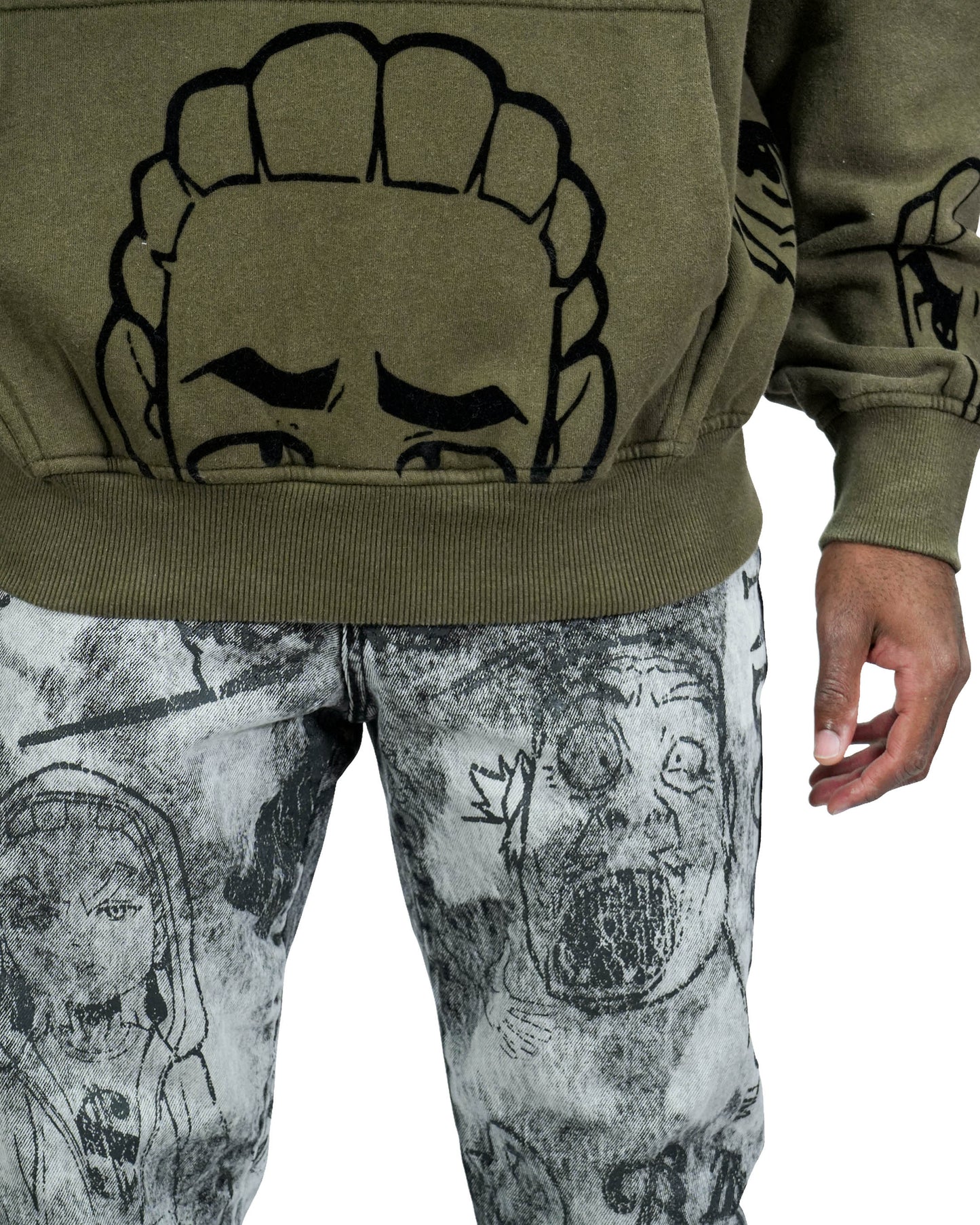 The Boondocks Riley Mashup Olive Hoodie