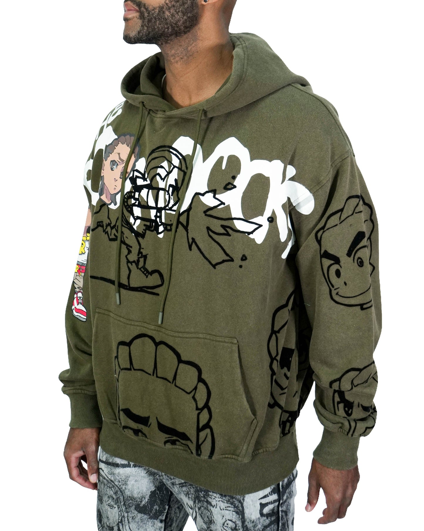 The Boondocks Riley Mashup Olive Hoodie