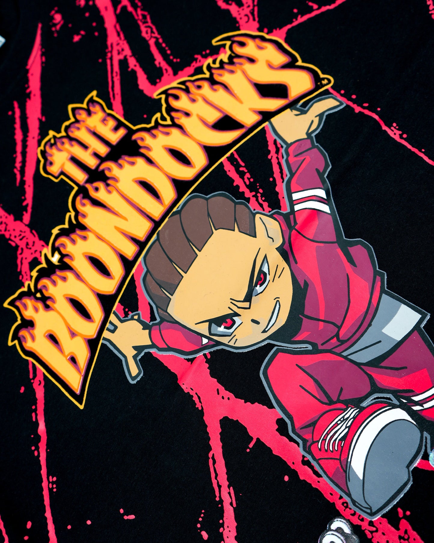 The Boondocks - Riley Skate Flames Black T-Shirt