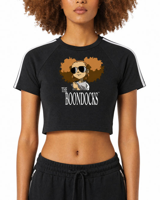 The Boondocks Jazmine Boss Attitude Black Crop Top