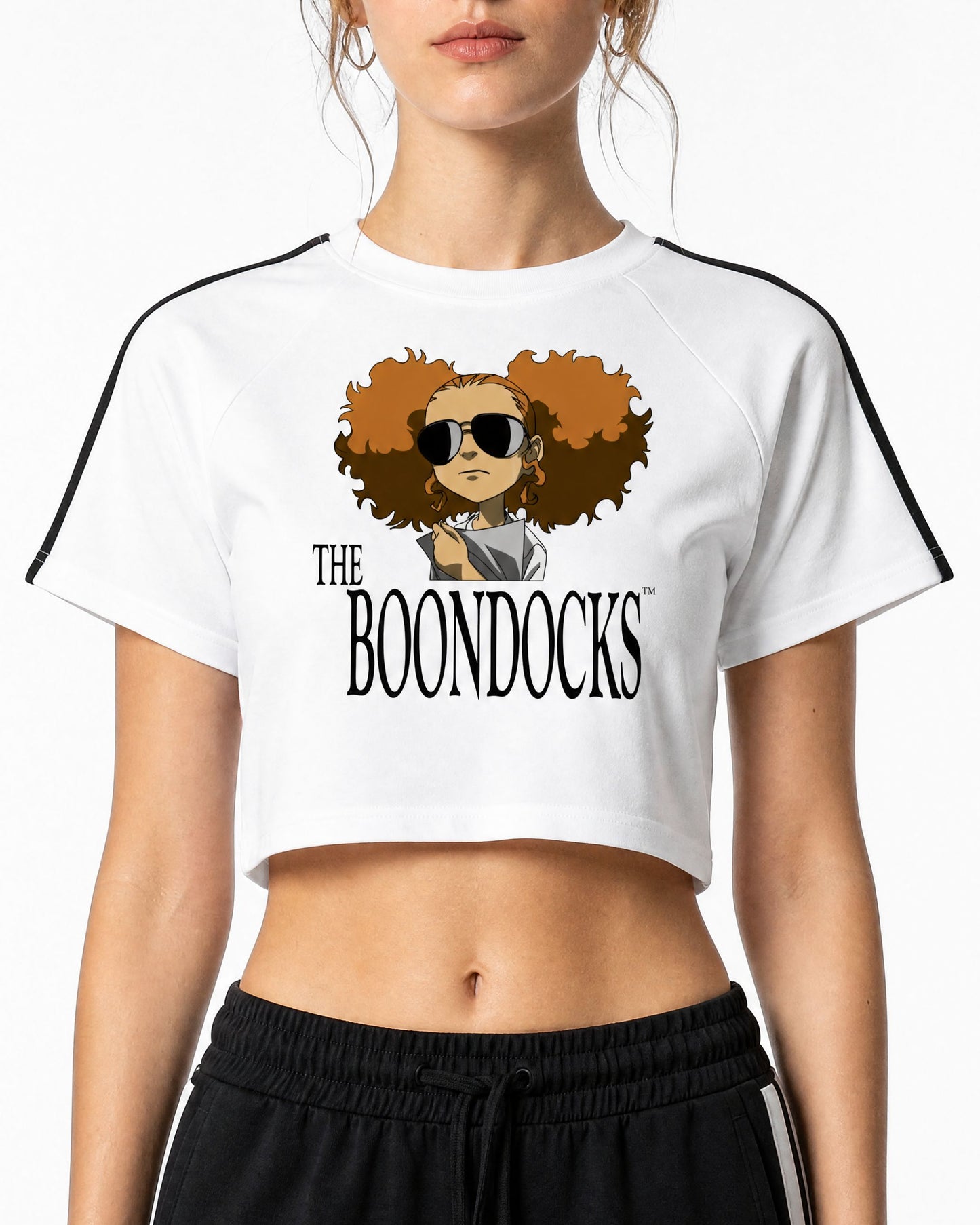 The Boondocks Jazmine Boss Attitude White Crop Top