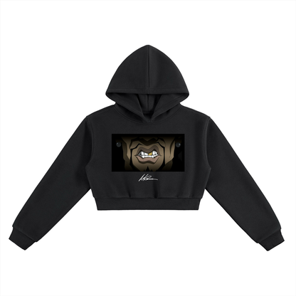 The Boondocks Slickback Gold Bite Cropped Heavyweight Hoodie