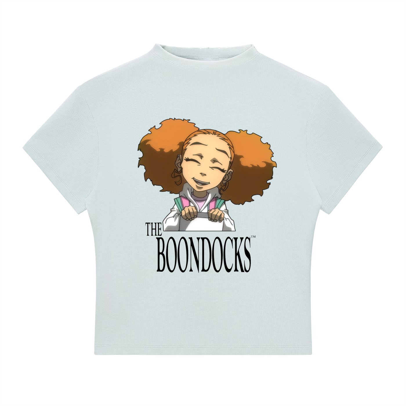 The Boondocks Jazmine Soft Smile Mock Neck Slim Fit T-Shirt