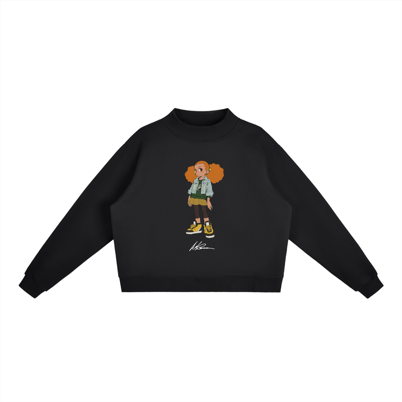The Boondocks Jazmine Daily Fit Black Heavyweight Crewneck