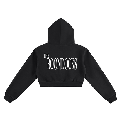 The Boondocks Slickback Gold Bite Cropped Heavyweight Hoodie