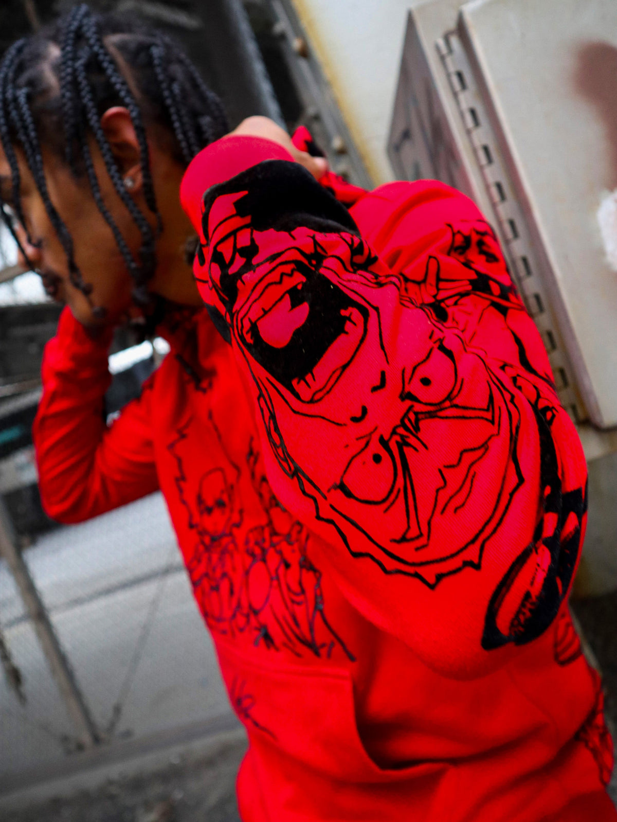 deKryptic x The Boondocks - Gold Winners Outline Red Hoodie