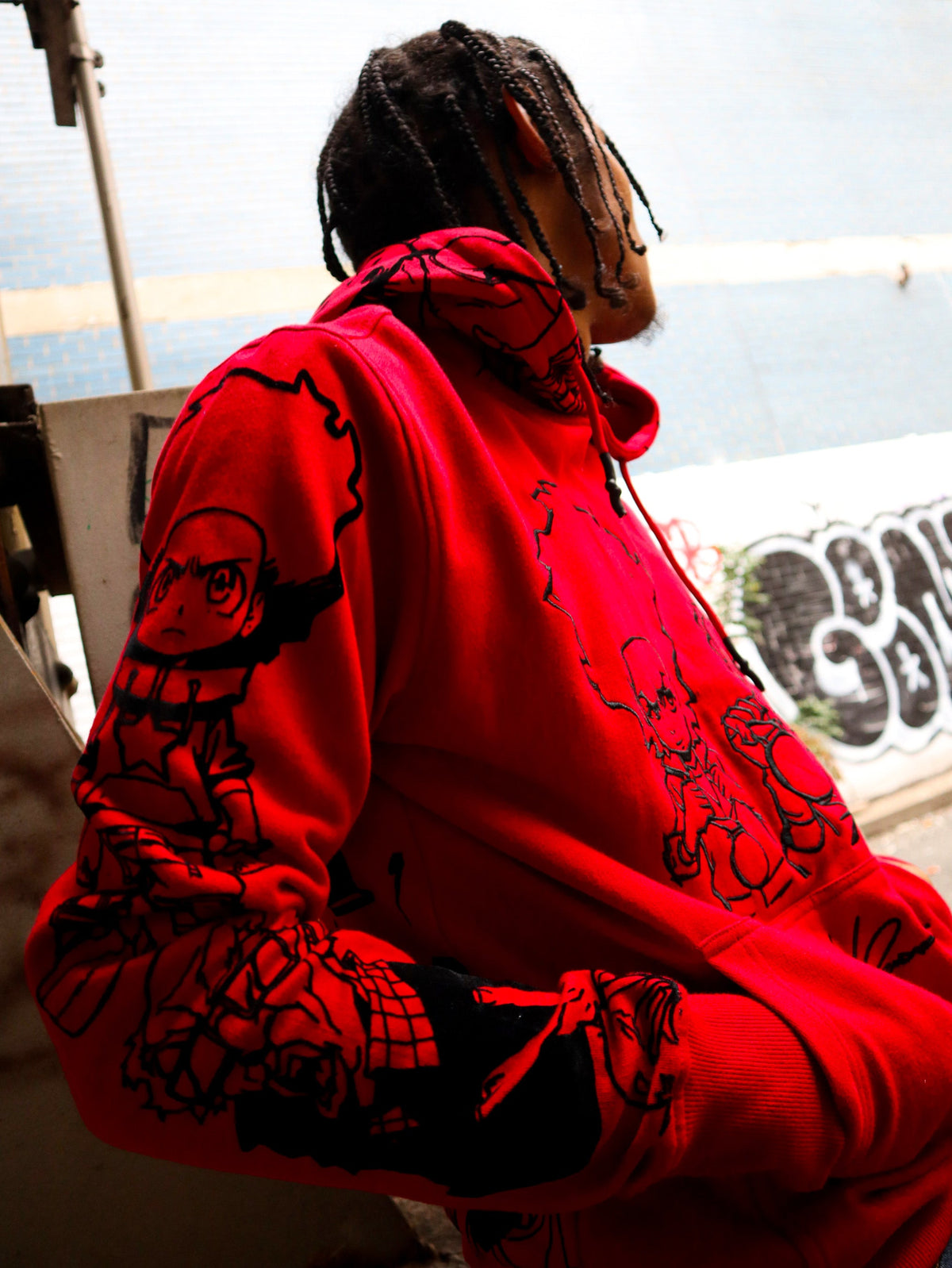 deKryptic x The Boondocks - Gold Winners Outline Red Hoodie
