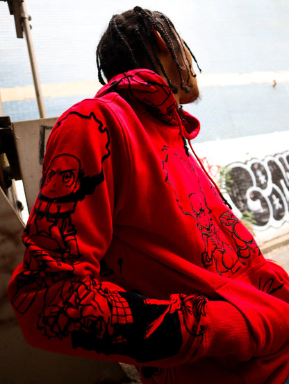 deKryptic x The Boondocks - Gold Winners Outline Red Hoodie