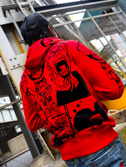 deKryptic x The Boondocks - Gold Winners Outline Red Hoodie