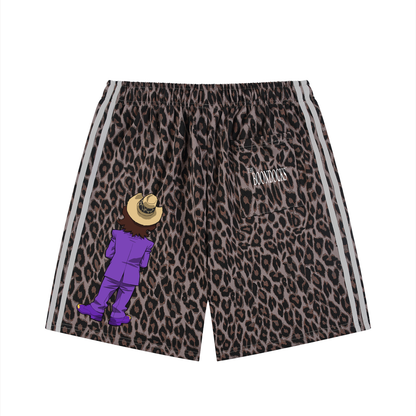 The Boondocks Slickback Leopard Drawstring Shorts