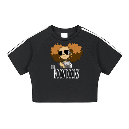 The Boondocks Jazmine Boss Attitude Black Crop Top