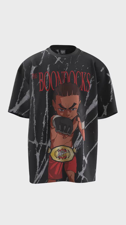 The Boondocks - Riley Fighter Over Sized Black T-Shirt